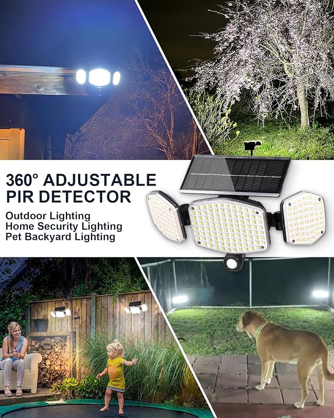 Solar Motion Sensor Outdoor Lights, 2 Pack Daylight Stake Lights | In-Ground Mount, Wall Mount, 270° Illumination, 360° Adjustable PIR Detector, Waterproof, for Yard Pathway Walkway Garden