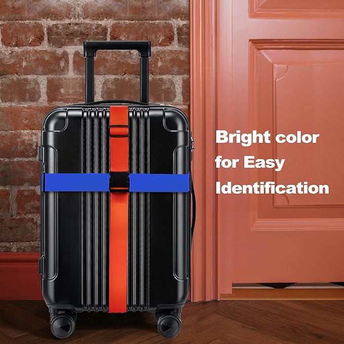 Luggage Straps for Suitcases TSA Approved Travel Belt 4 Pack by Chelmon (Mixed Colors)