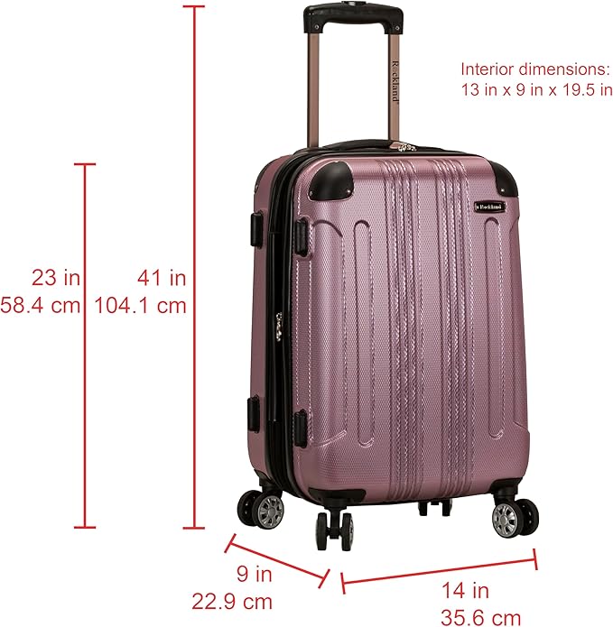 Rockland London Hardside Spinner Wheel Luggage Set, Pink, Carry-On 20-Inch and Tote 14-Inch (F1902-PINK)