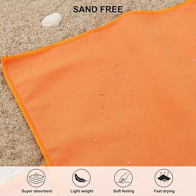 Rainleaf Microfiber Towel Perfect Travel & Gym & Camping Towel. Quick Dry - Super Absorbent - Ultra Compact - Lightweight. Suitable for Trip, Beach, Shower, Backpacking, Pool