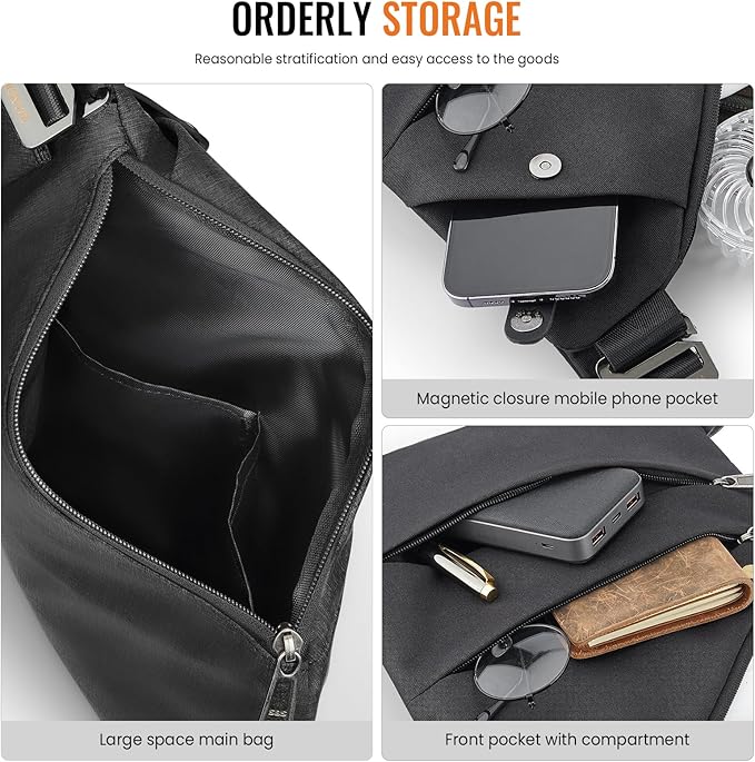 WANDER PLUS® Anti Theft Crossbody Bag, Shoulder Bag Anti-theft Design for Travel, Sport, Work