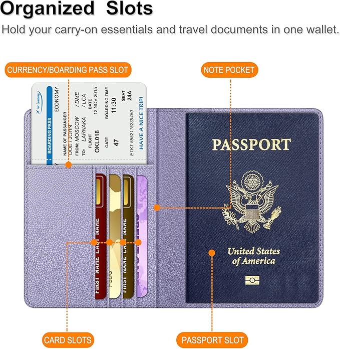 FINTIE Passport Holder, Slim Travel Wallet RFID Blocking Card Case Cover Passport Cover Protector Essentials with Credit Card Slots for Women/Men | Slim, RFID Blocking, Card Case Cover, Essentials, Credit Card Slots