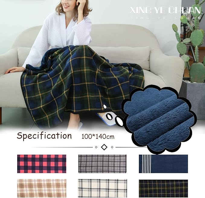 XING YE CHUAN Fleece Wearable Blanket, Comfy Poncho Throw with Buttons, Plush Sleeveless Blankets, for Women Cape Wrap Cover…
