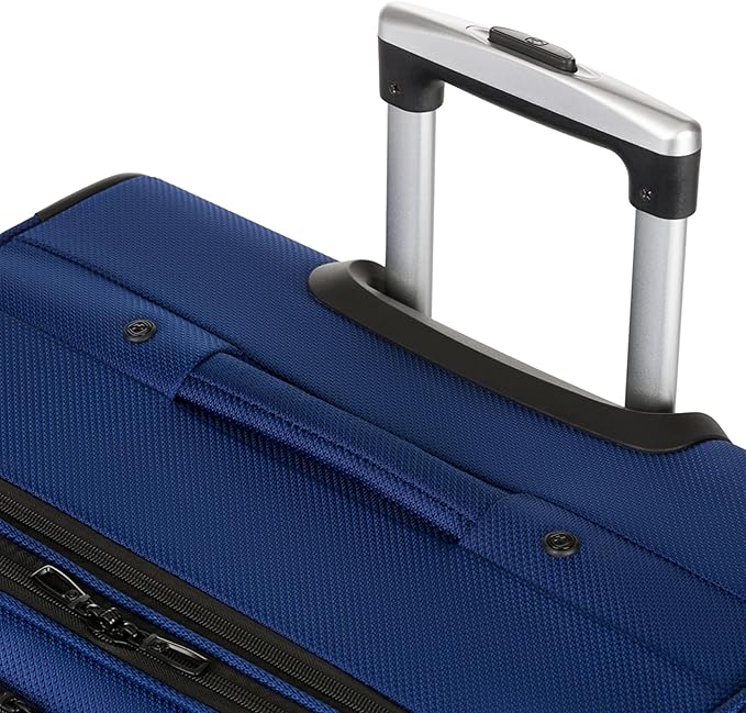 SWISSGEAR Sion Softside Expandable Spinner Luggage Durable Lightweight Travel Suitcase, Blue, Checked-Large 29-Inch
