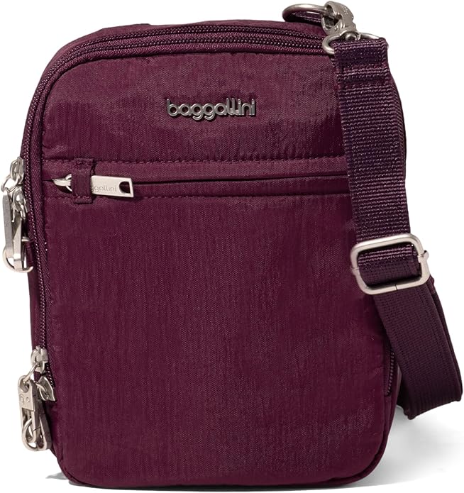 Baggallini Securtex® Anti-theft Mini Everything Crossbody Bag, 6.3"x8.25" Rfid, Locking Zippers & Cut-resistant Strap