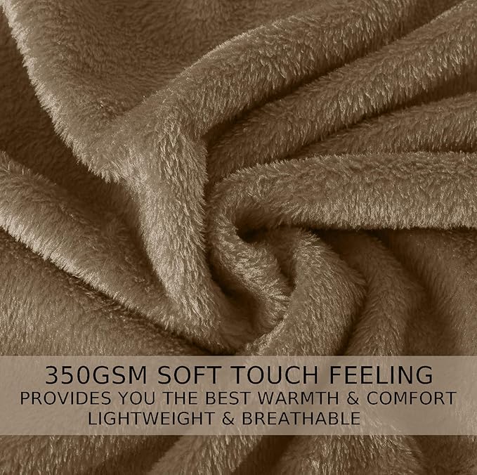 HOZY Soft Twin Size Blanket for All Season Lightweight Thermal Fleece Summer Autumn Fall Winter Spring Blankets for Twin/Twin XL Extra Long Bed Couch Sofa,66x90 Inches,Taupe