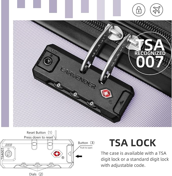 Luggage Sets 6 Piece, Expandable Luggage Set Clearance for Women, Suitcases with Wheels, Hardside Hard Shell Travel Luggage with TSA Lock (Lavender Purple, 6pcs)