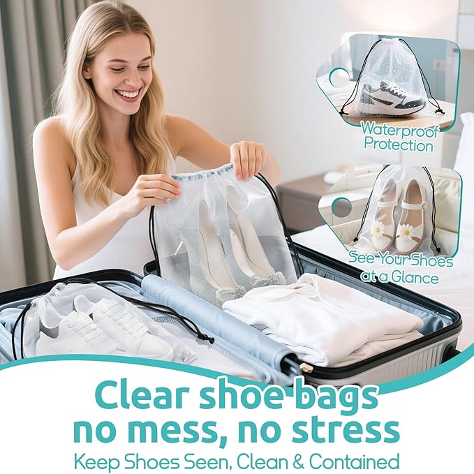 ALL INCLUDED - 12 Set Packing Cubes for Suitcases Carry On, Travel Essentials/Accessories Luggage Organizer Bags Set, Includes Cubes, Shoes Bag, Matte Cosmetic Bag, Zipper Bags