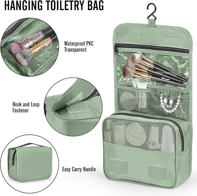 Veken 8 Set Packing Cubes for Travel Essentials, Suitcase Organizer Bags in 4 Sizes, Carry-On Luggage Accessories with Large Laundry & Hanging Toiletry Bag, Must-Have for Airplane, Road Trip & Camping