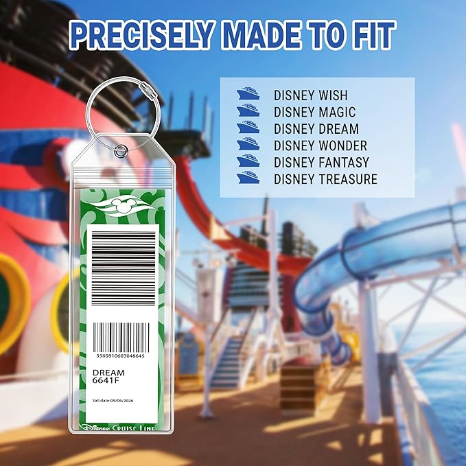 8 Pack DCL Cruise Luggage Tag Holder & Cruise Essentials for Dream, Fantasy, Magic, Wonder, Wish & Treasure 2025-2026 Cruise Must Have by SEAVILIA