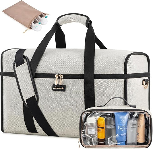 LOVEVOOK Travel Duffle Bag - Weekender & Overnight Bag with Toiletry & Wet Pocket, Carry-On Size, 3pc Set