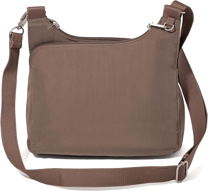 Baggallini Securtex Anti-theft Crossover Crossbody Bag 11”w X 8.5”h, Rfid, Built-in Wallet, Locking Zippers