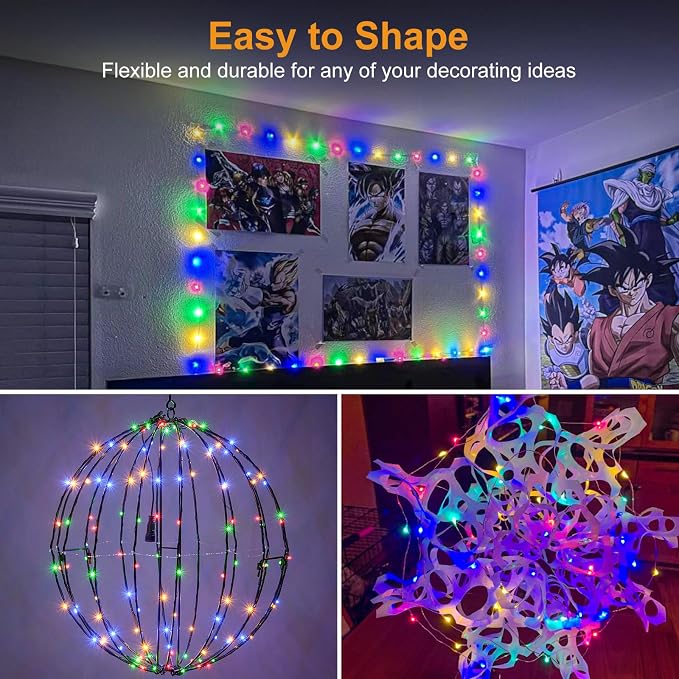 btfarm 30 Pack Fairy Lights Battery Operated Twinkle Lights with 3 Modes | 7Ft 20 Led String Light, Waterproof Bulk Small Mini Silver Wire for Christmas Mason Jars Wedding Table Centerpiece, Colorful
