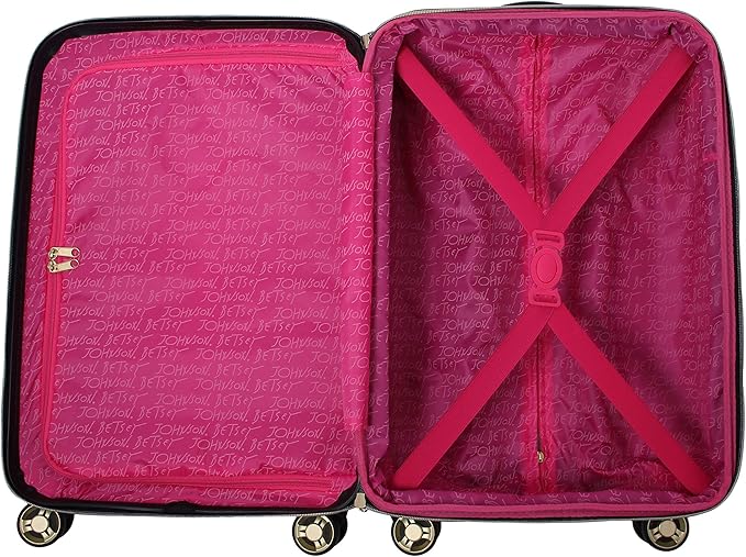 Betsey Johnson Designer 20 Inch Carry On - Expandable (ABS + PC) Hardside Luggage - Lightweight Durable Suitcase With 8-Rolling Spinner Wheels for Women (Tiger Print)