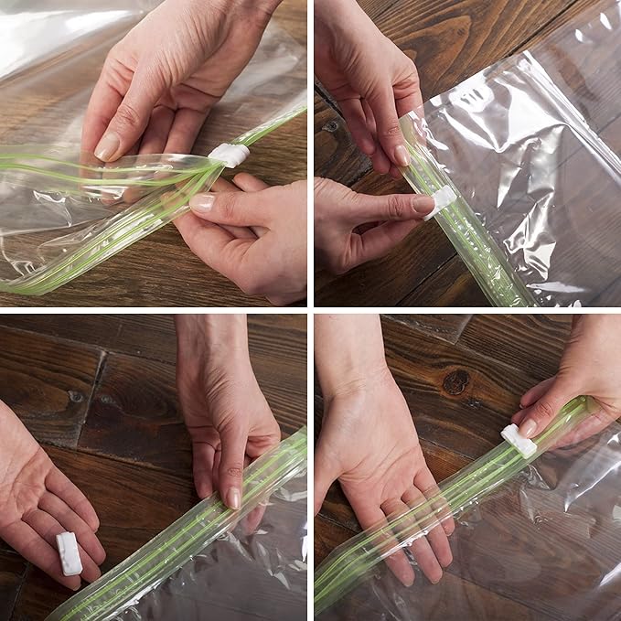 The Chestnut 8 Travel Space Saver Bags - No Vacuum or Pump - for Clothes - Reusable - Luggage Compression - Set of 4 L and 4 M Sacks - Transparent