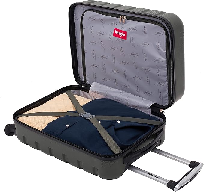 Wrangler 22" Hardside Spinner Carry-On Luggage, Deep Depth