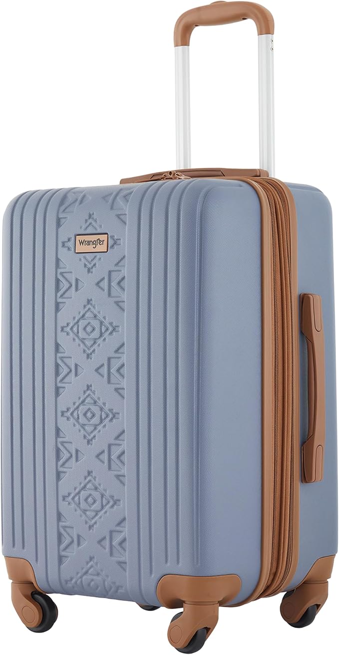 Wrangler 22" and 18" Heartland 2-Piece Carry-On Luggage Set, Vintage Indigo