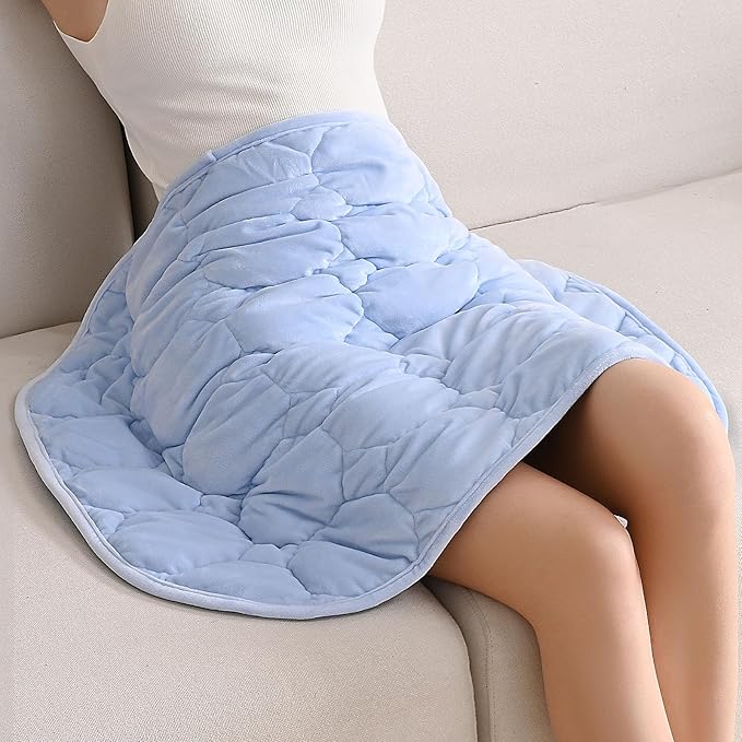 Wemore Weighted Lap Blanket 7lbs for Adults, Small Weighted Blanket for Travel, Calming, Relaxing, Napping and Sleeping, All-Season Weighted Lap Pad, Machine Washable, Sky Blue 24x29 inches