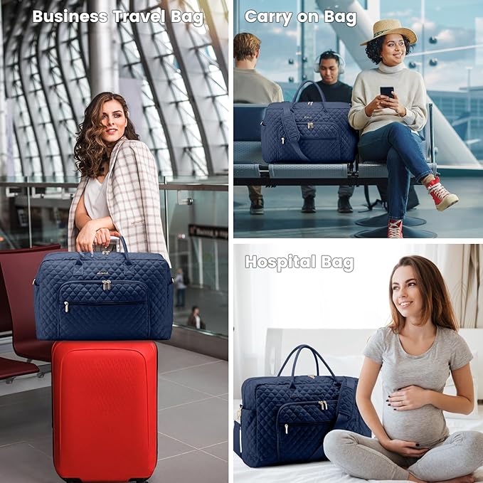 LOVEVOOK Travel Duffle Bag - Women's Weekender Carry On Overnight Laptop & Gym Bag With Toiletry/Shoe Pocket, Hospital Labor Bag