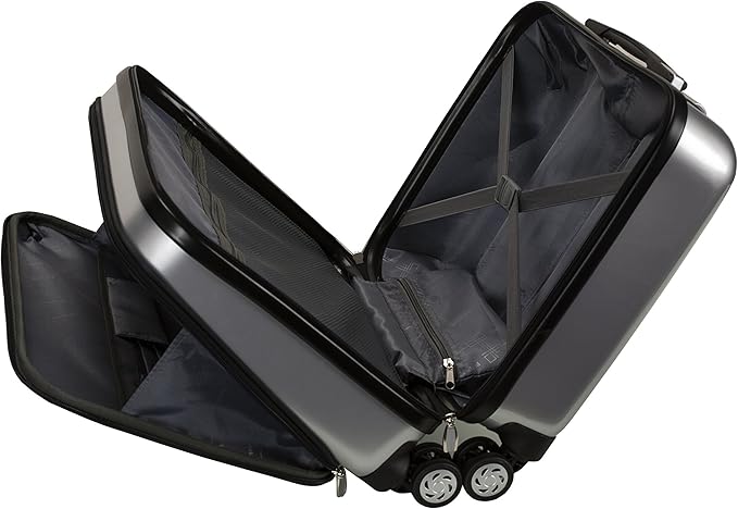 Rockland Revolution Hardside Rolling Computer Case, Silver, Carry-On 17-Inch