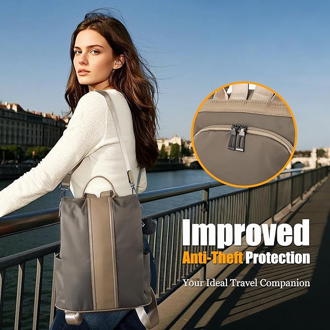 PINCNEL Women Backpack Purse Waterproof Nylon Anti-theft Rucksack Lightweight Shoulder Bag