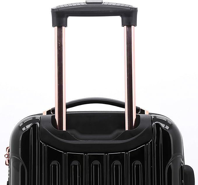 kensie 3 Piece "Alma" Light Metallic Style TSA-Lock Spinner Luggage Set, Midnight Black Option