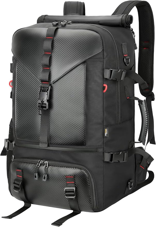 SWICKY Carry on Travel Backpack, 40L-50L Laptop Backpack with Shoes Compartment USB Charging Port, Flight Approved Convertible Large Duffle Luggage Bag Backpack Fit 17.3 Inch Laptops for Men Women