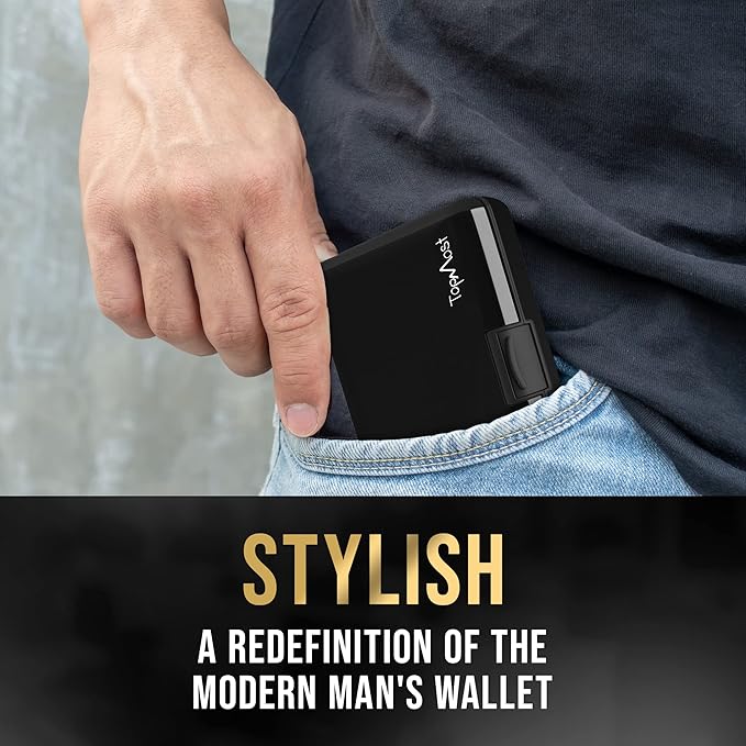 TopMost Aluminum Wallet, Card Case Wallet, Metal RFID Credit Card Holder for Men & Women, 6 Cotton Slots for 10-12 Cards And Bills, Rfd Protective