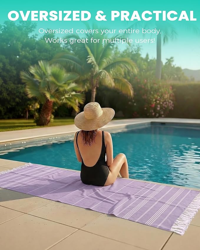 Antfuny 6 Packs Turkish Beach Towels Yoga Blanket Gym Workout Towel Mens Birthday Gift Ideas for Father Day Dad Husband Brother Uncle Son Daughter Boyfriend Male Boss Grandpa Him Appreciation Purple