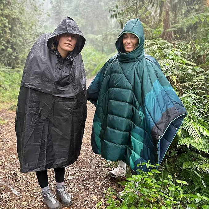 Camping Blanket,Hoodie Blankets Poncho Outdoor Waterproof Windproof Warm Durable & Portable for Stadium, Concerts, Car,Travel, Beach, Picnic, Grass,75 * 52 inch