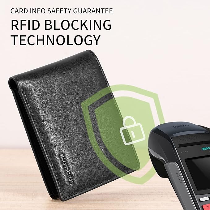 Sigtrenx Leather Wallets for Men, Genuine Leather Mens Wallets Bifold Rfid Blocking with 2 ID Windows