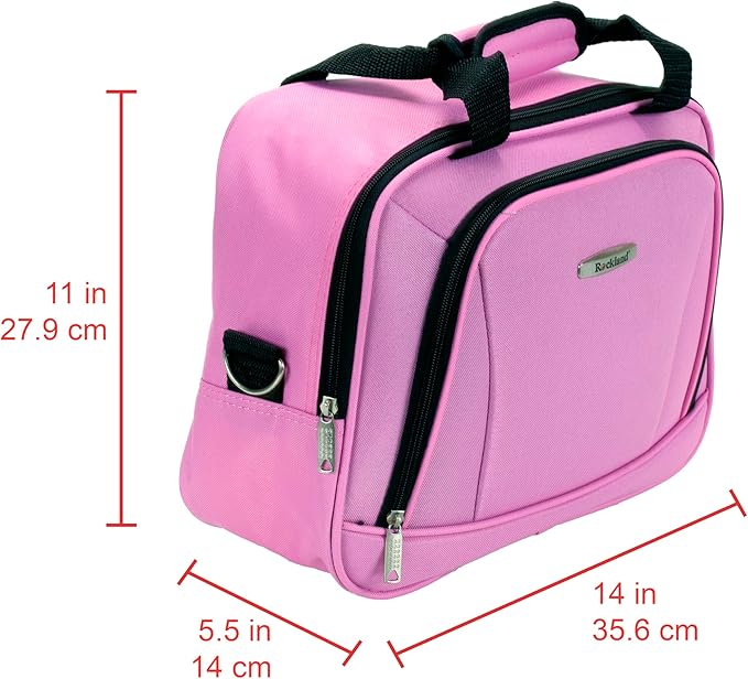Rockland Fashion Softside Upright Luggage Set, Expandable, Pink, 2-Piece (14/19)