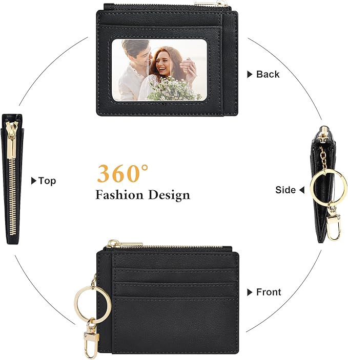 Sodsay Card Case Slim Front Pocket Wallet for Women Credit Card Holder with Keychain | Slim, Front Pocket, Credit Card Holder, with Keychain