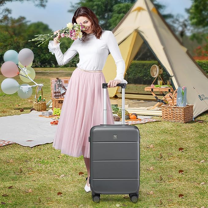 Hanke 28 Inch Luggage with Spinner Wheels Large Travel Suitcase Tsa Hard Case Luggage for Women Men Rolling Checked Luggages(Graphite Grey)