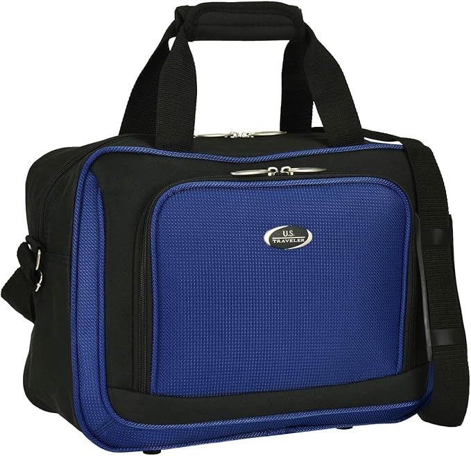 U.S. Traveler New Yorker Lightweight Expandable Rolling Luggage, Blue, 4-Piece Set