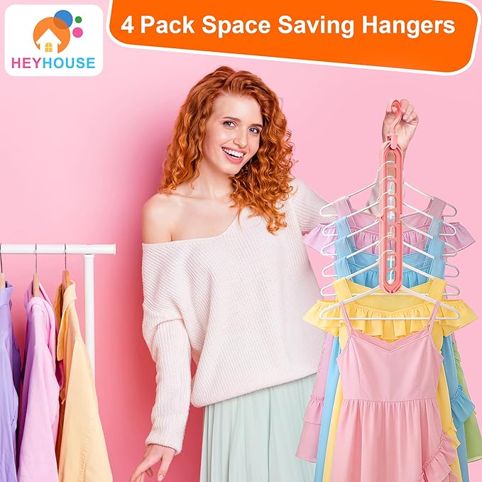 Closet Organizers and Storage, Multifunctional Organization and Storage Home Essentials Magic Space Saving Hangers with 9 Holes for Wardrobe Closet Heavy Clothes