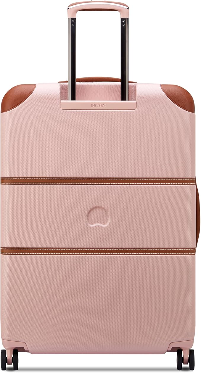 DELSEY PARIS Chatelet Air 2.0 Hardside Luggage with Spinner Wheels, Blush Pink, Checked-Large 28 Inch