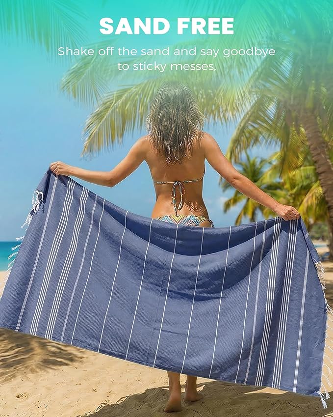 Antfuny 2 Packs Turkish Beach Towels Bathroom Pool Towel Adult Oversized Quick Dry Lightweight No Sand Extra Large Cloud Boho Bath Accessories Summer Vacation Must Haves Surf Equipment Essentials