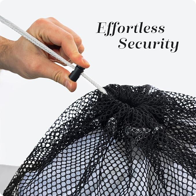Handy Laundry Mesh Laundry Bags XL 24" x 36" – 2 Pack Heavy Duty, Durable, Machine Washable Drawstring Bags for Delicates, Laundry Hamper Liner, College Dorm, Travel, Storage – Black