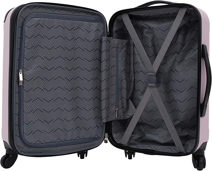 Travelers Club Chicago Hardside Expandable Spinner Luggage, Lilac, 22" Carry-On
