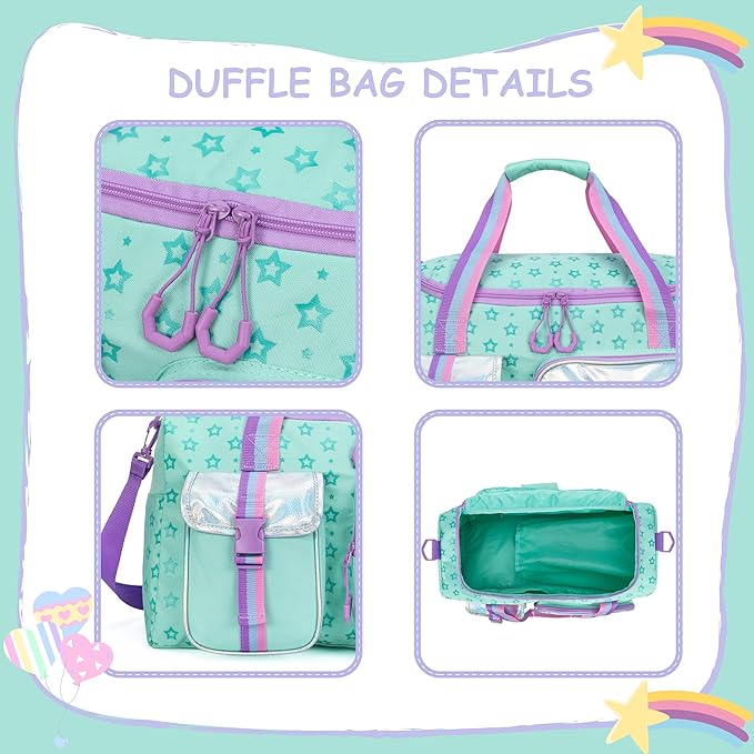 Kids Duffle Bag Girls Women Travel Overnight Bag for Girls Women Gifts Tote Sleepover Bags for Kids Gym Dance Bags with Shoes Compartment
