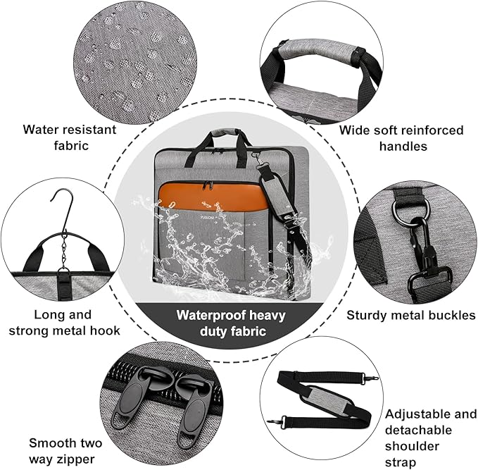 Garment Bag Travel Suit Bag Large 40-Inch Carry on Bag Up to 3 Suits,2 in 1 Hanging Luggage Bags, Fits 15.6Inch Laptop