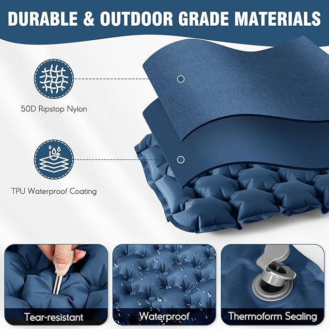 Inflatable Seat Cushion Portable Lightweight Stadium Seat Pad Travel Air Seat Cushion for Long Flights Camping Hiking Bleacher Airplane Stadium Office