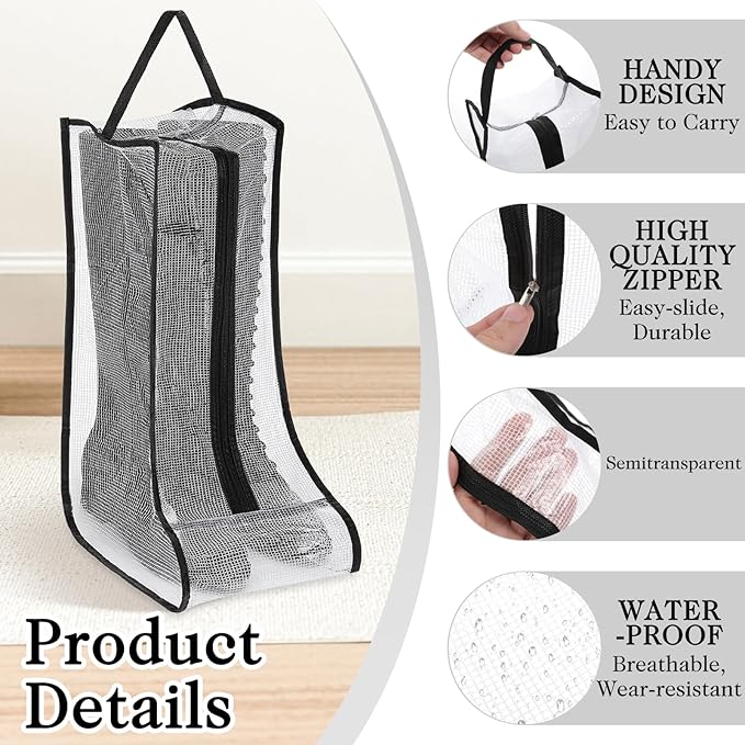 2 Set Boot Storage Bag, Portable Boots Protector Bag Dust Proof Travel Shoe Bags with Handle Boots Organizer for Packing Travel and Daily Use(Short)