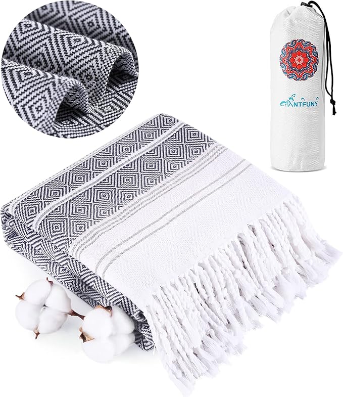 Turkish Beach Towel Quick Dry Sand Free Mens Birthday Gift Ideas for Dad Father Day Husband Brother Uncle Boyfriend in Law Male Boss Grandpa Him Retirement 60th 50th 40th 30th Wife Daughter Son