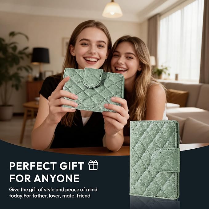 Passport Holder for Travel RFID Passport Holder with Airtag Compact Leather Passport Cover Case with Card Holders SIM Slots Passport Wallet for Women Men Airport Essentials Gift