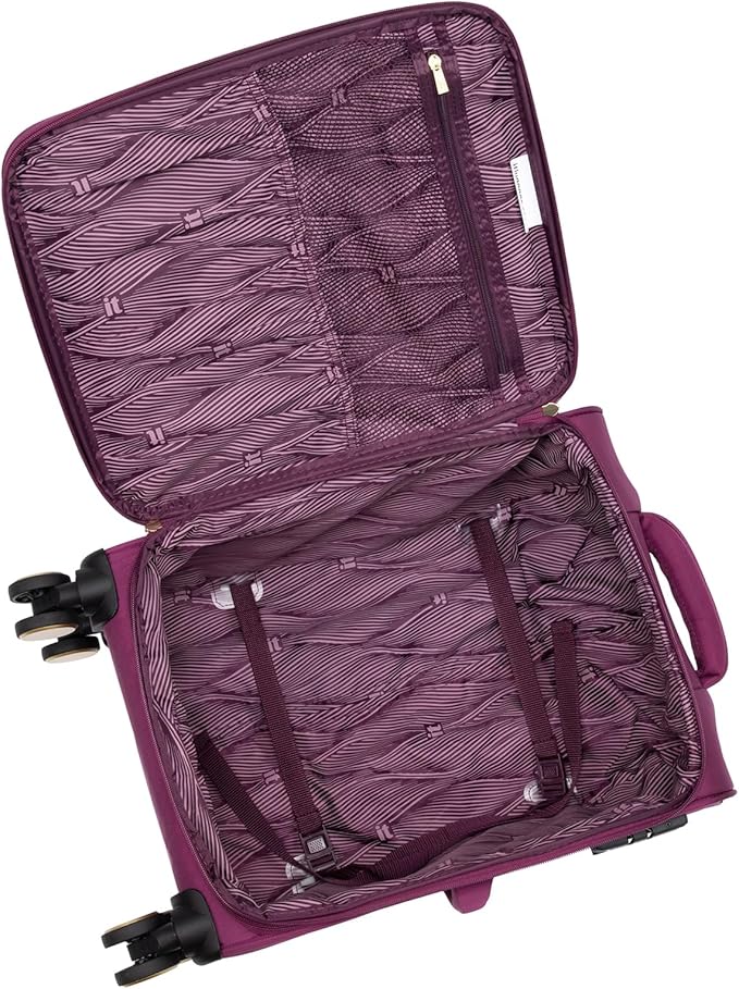 It Luggage Glimmering 22" Softside Carry-On 8 Wheel Expandable Spinner, Amaranth