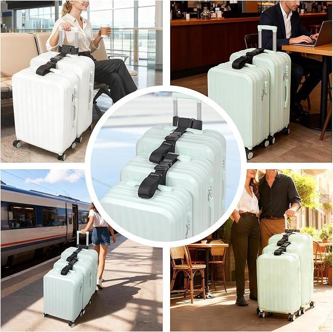 Vigorport Luggage Connector, Straps for Suitcase, Add A Bag Adjustable Attachment Accessories 2" Endless for Connect Your 3 Luggage Together-2 Pack (XXLarge)