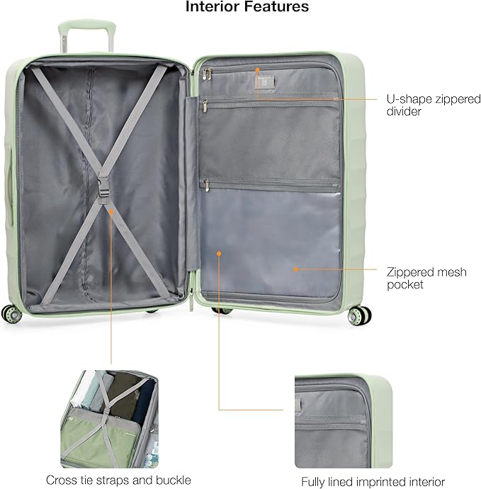 Traveler's Choice Elm 21" Carry-on Expandable Spinner Luggage Set - Set - Glossy Mint