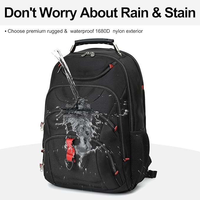 Boavan Laptop Backpack for men, 15.6 inch Laptop Bag with USB Port, Waterproof Travel Work Backpack Purse, Anti-Theft Teacher Nurse Doctor Casual Bookbags Office Business backpack，Black